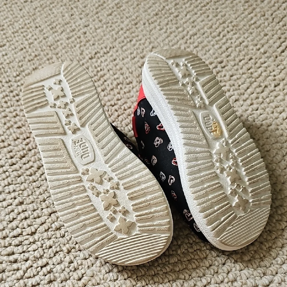 Hey Dude Black and Red Moccasin Shoes